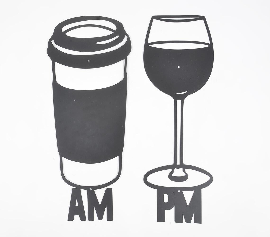 Quirky Morning Coffee & Evening Wine Wall Fixures Set