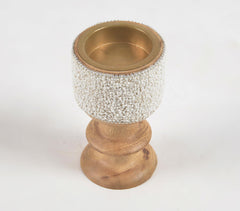 Raw Mango Wood Beaded Incense Cone Holder Q2