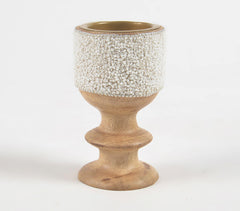 Raw Mango Wood Beaded Incense Cone Holder Q2