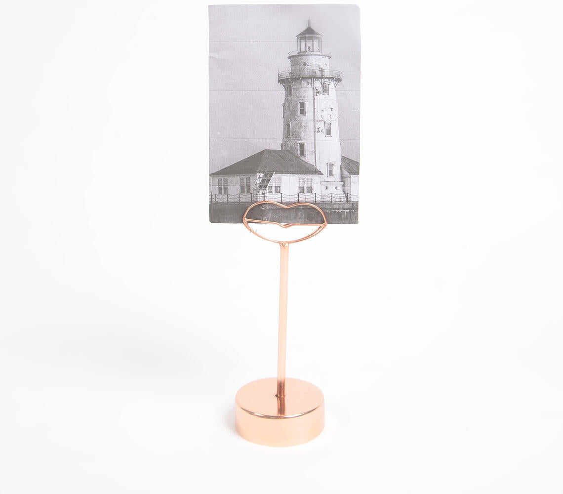 Rose-Gold Toned Lip Photo Clip