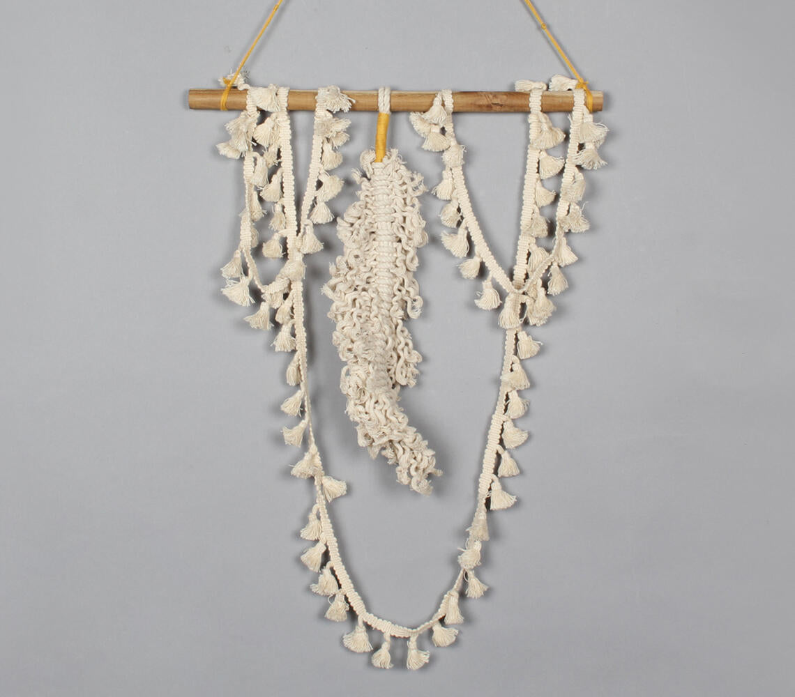 Cotton Macrame & Tasseled Lace Wall Decor