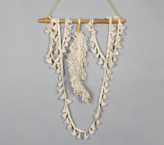 Cotton Macrame & Tasseled Lace Wall Decor