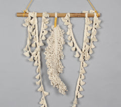 Cotton Macrame & Tasseled Lace Wall Decor