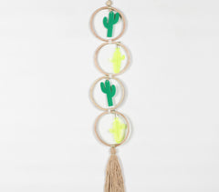 4-Tiered Hoops Cacti Fringed Wall Decor