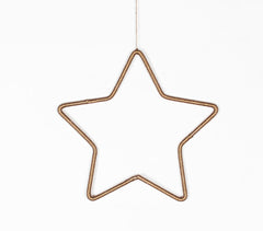 Golden Lurex-Wrapped Star Wall Hanging