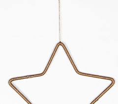 Golden Lurex-Wrapped Star Wall Hanging