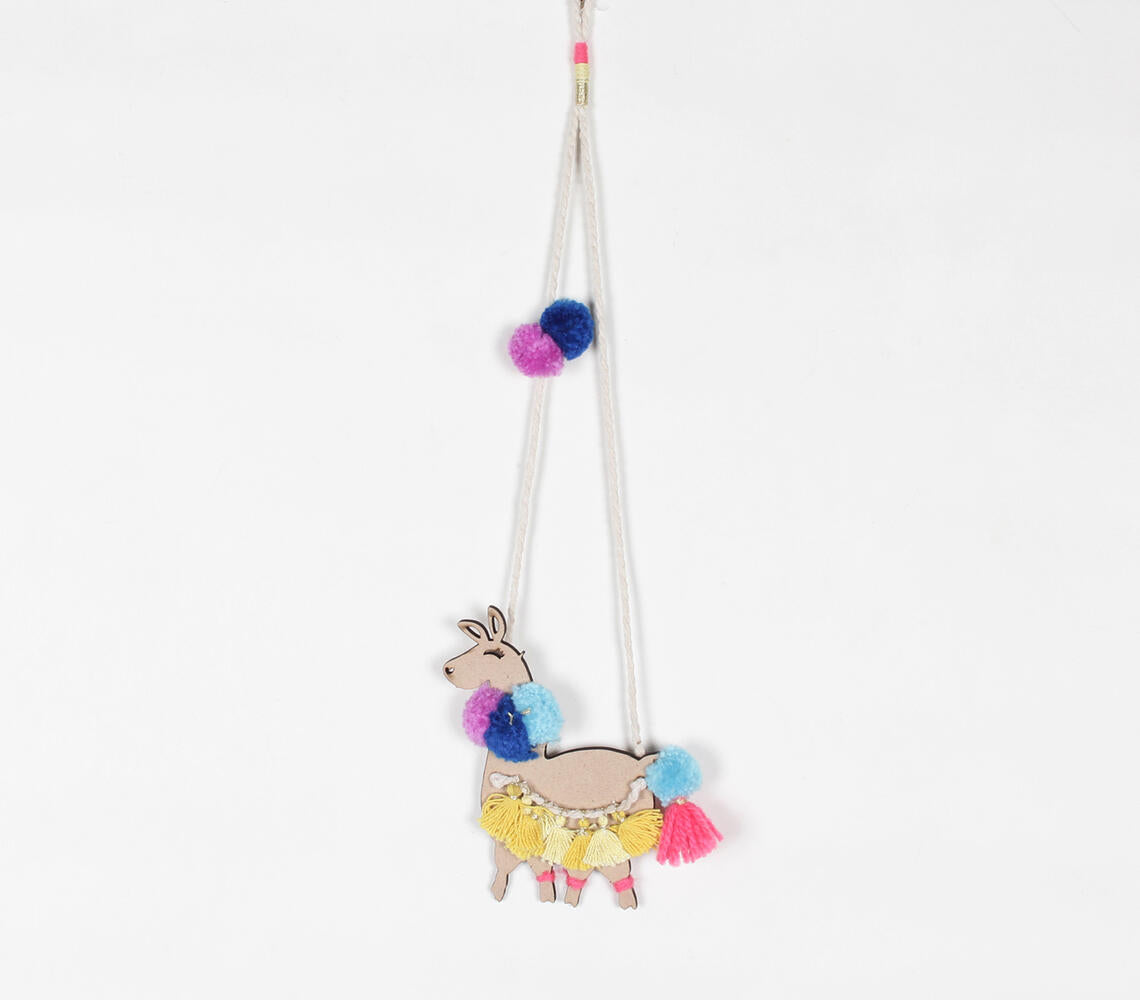 Pompoms & Tasseled-Accents Unicorn Wall Decor