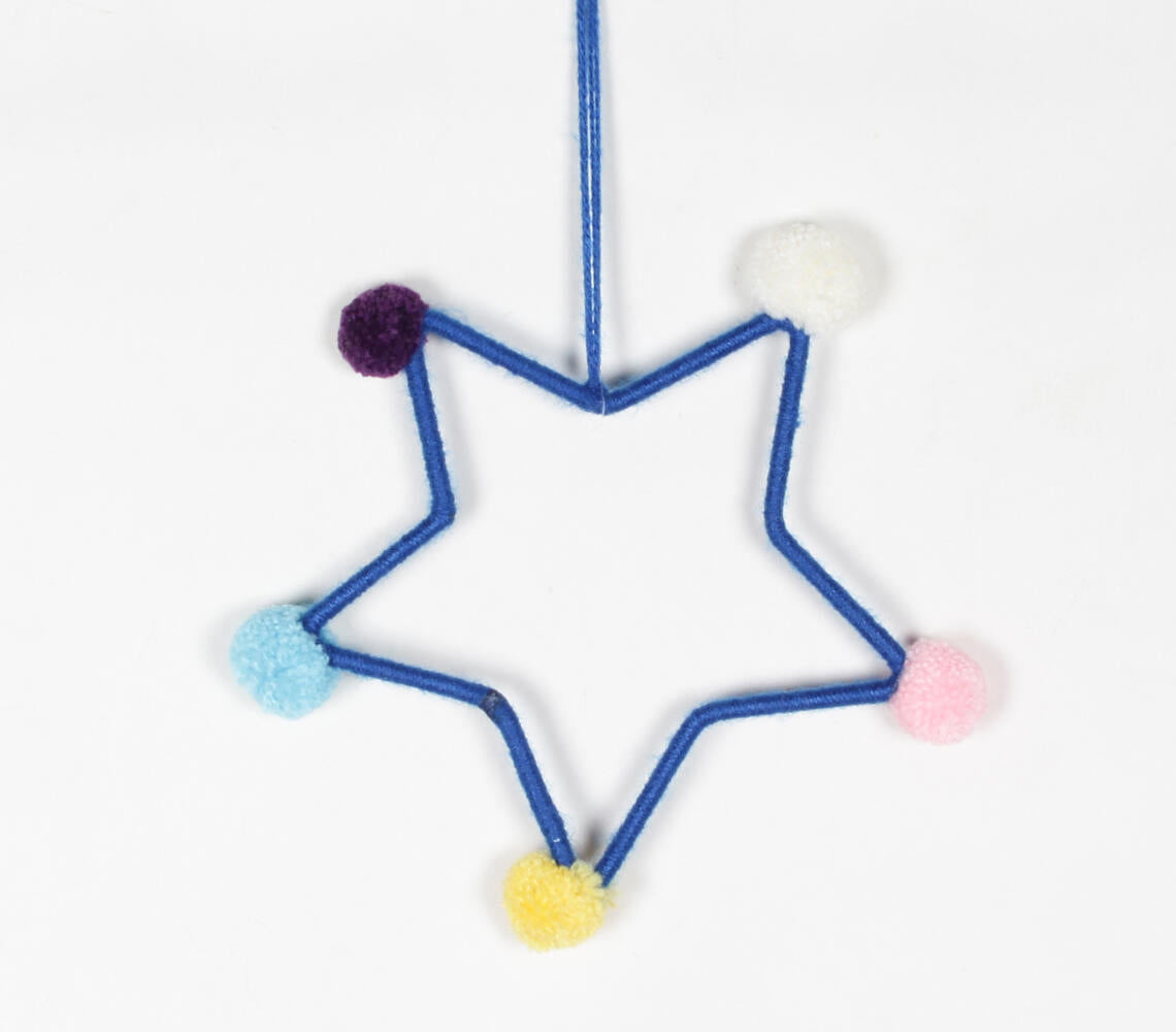 Wrapped-Metal Star Chunky Wall Decor