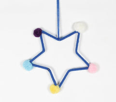 Wrapped-Metal Star Chunky Wall Decor