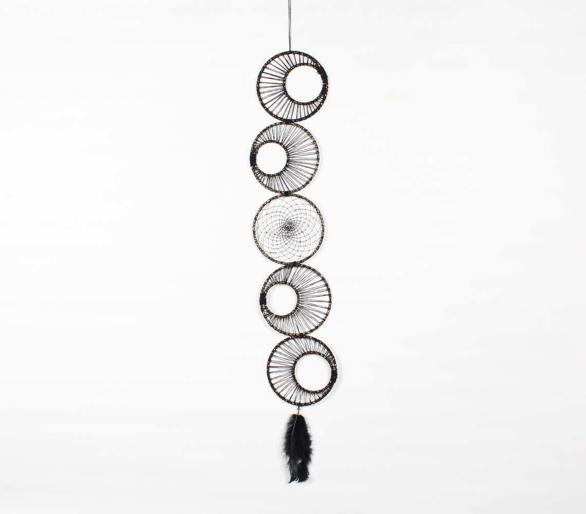 Black Dreamcatcher-Like Wall Decor
