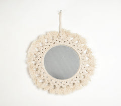 Knots & Fringes Cotton Cord Hanging Mirror