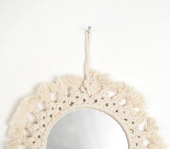 Knots & Fringes Cotton Cord Hanging Mirror