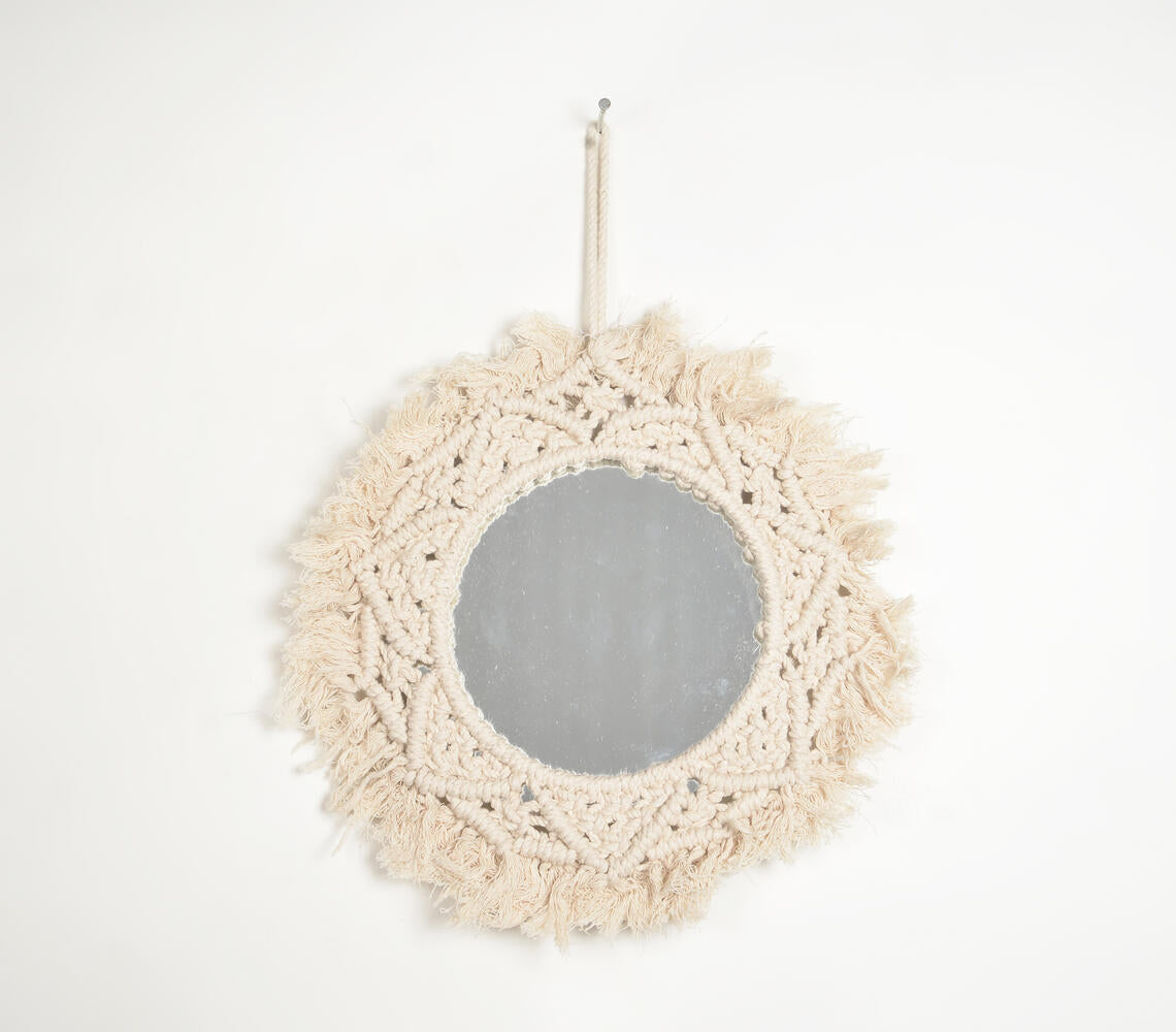 Deco Knots & Fringes Cotton Cord Mirror