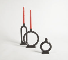 Iron Black Candle Holders (Set of 3)