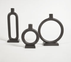 Iron Black Candle Holders (Set of 3)