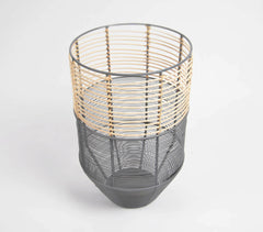Cylindrical Cane Iron Candle Holder