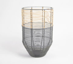 Cylindrical Cane Iron Candle Holder