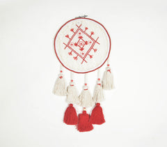 Embroidered Lace dreamcatcher with Tassels