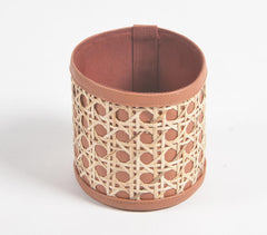 Faux Leather Tan Planter