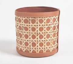 Faux Leather Tan Planter