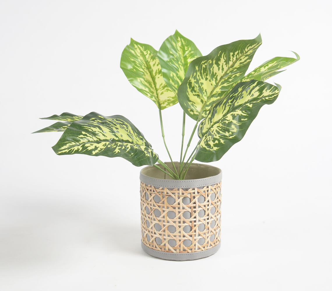 Faux Leather Grey Planter