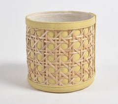 Faux Leather Lemon Yellow Planter