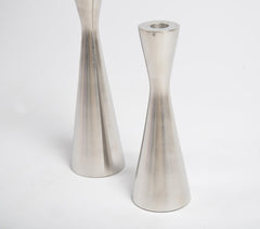 Sleek Aluminium Candle Holders (Set of 2)