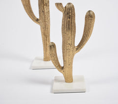 Antique Aluminium Cacti Tabletop Decor (Set of 2)
