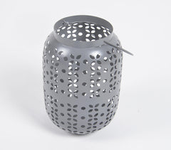 Perforated Grey Iron Lanterns (Set of 2)