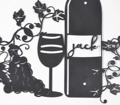 Iron Jack Wine and Grapes wall decor