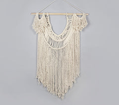 Cotton Macrame Wavy Fringes Wall Decor