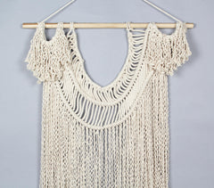 Cotton Macrame Wavy Fringes Wall Decor