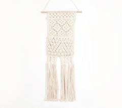 Boho Neutral-toned Macrame Wall Hanging with Pocket