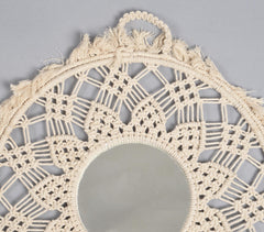 Boho Neutral-toned Macrame Round Wall Mirror