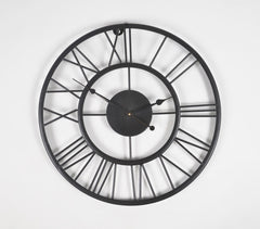 Roman Metal Skeleton Analog Round Wall Clock