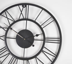 Roman Metal Skeleton Analog Round Wall Clock