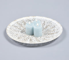 Seived Round White Tabletop Decorative