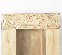 Hand Carved Distress Wood Jharoka Wall Frame