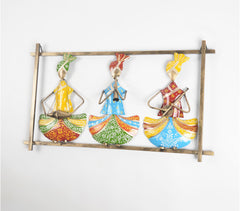 Folk Musicians Multicolor Wall Art Frame