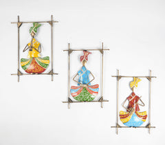 Folk Musicians Multicolor Wall Art Frames (Set of 3)