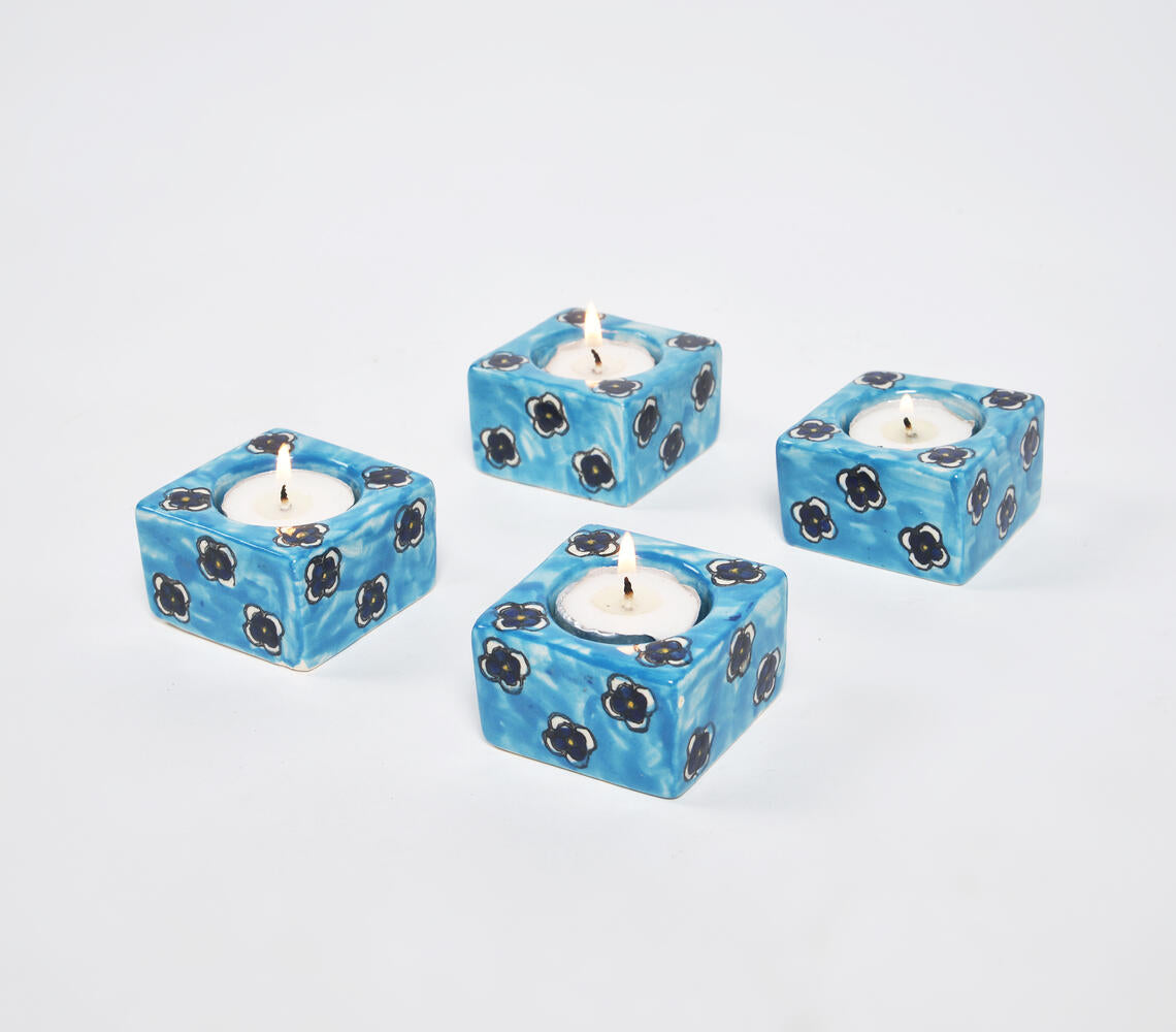 Pottery Ceramic Tealight Holders (Set of 4)