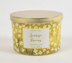 Sunrise Greens Scented Jar Candle with Bergamot & Basil