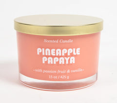 Pineapple Papaya Scented Jar Candle with Passion Fruit & Vanilla