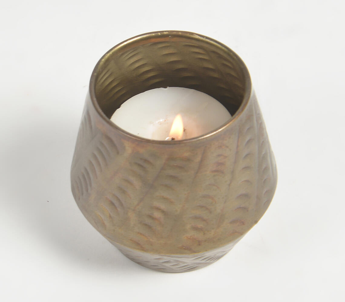 Antique Gold-Toned Iron Votive