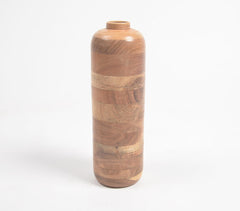Turned Acacia Wood Sleek Flower Vase