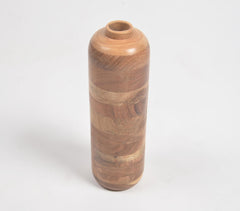 Turned Acacia Wood Sleek Flower Vase