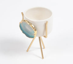 Green Agate Gem Therapy Planter