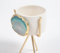 Green Agate Gem Therapy Planter