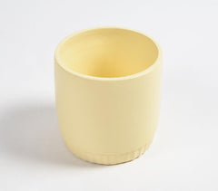 Hand Poured Concrete Yellow Planter