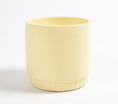 Hand Poured Concrete Yellow Planter